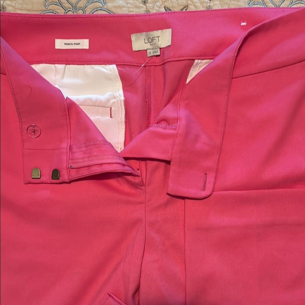 LOFT Fuchsia Pencil Trousers